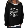thumbnail image 1 of Wolfast Retro Women Print Tops Long Sleeve Comfortable Breathable Round-Neck Sweatshirt,Black,L, 1 of 5