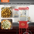 thumbnail image 2 of Popcorn Maker with Cart - 850W Popper Machine, 8oz Kettle - 48 Cups Per Batch, Tempered Glass, 4 Scoops, Movie Theater Style, Red, 2 of 6
