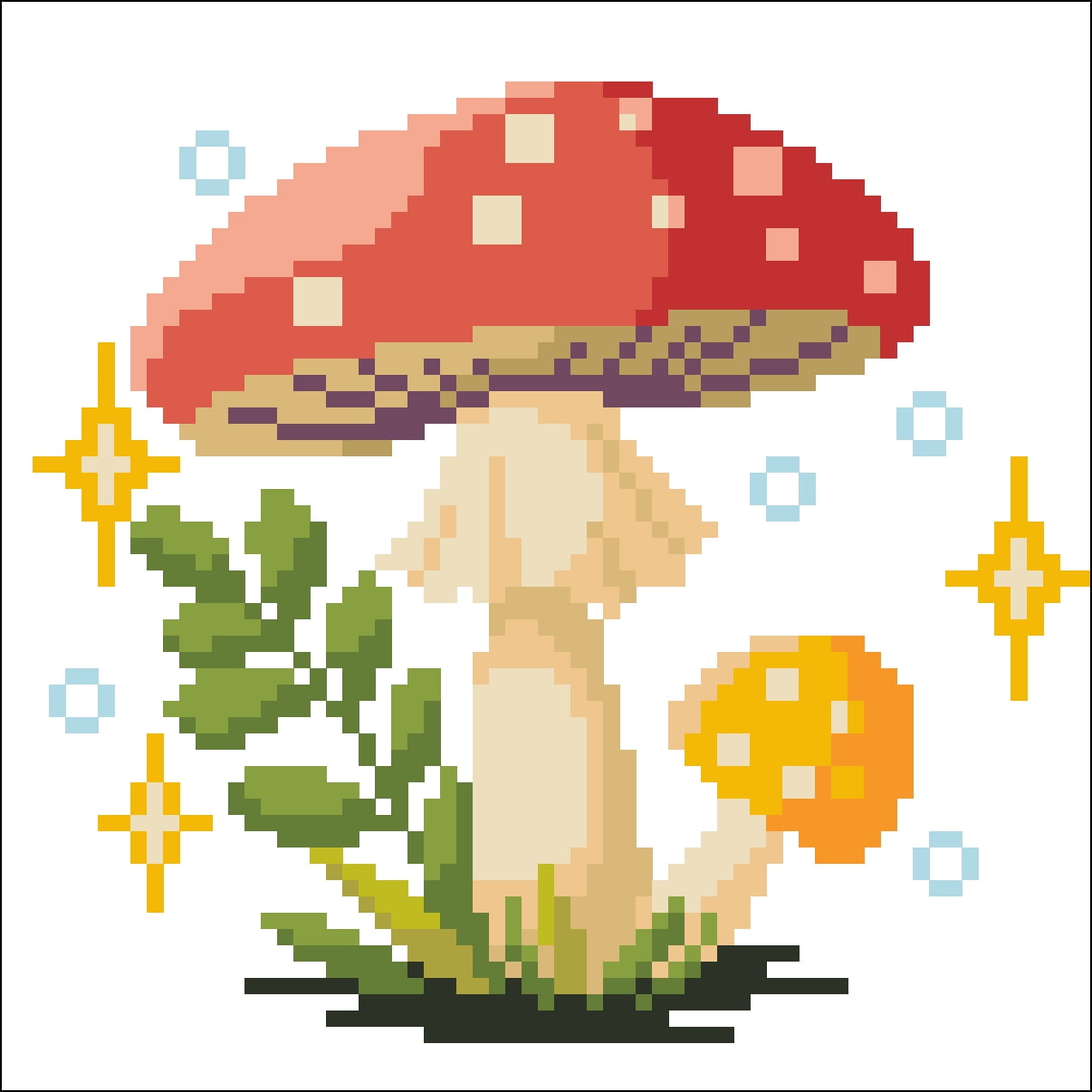 DIAMOND DOTZ® Mushroom Glen Special Edition No-Count Cross Stitch Kit - 5" Round
