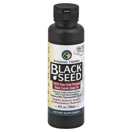 Amazing Herbs Black Seed Cold-Pressed Oil - 8oz (Best Herbs For Kidneys)