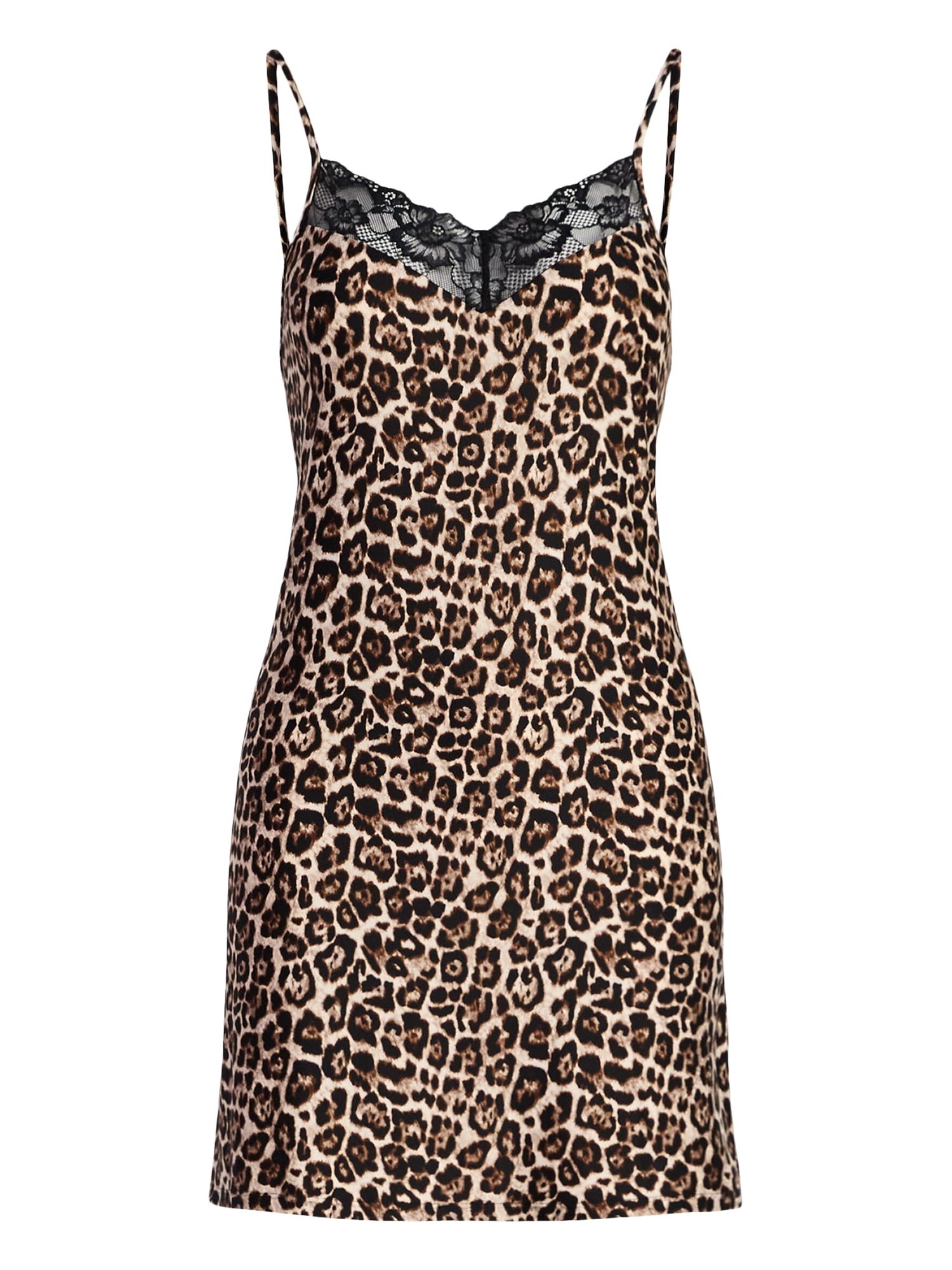 Joyspun Women’s Dreamy Soft Collection Lace Front Knit Chemise, Sizes XS to 3X