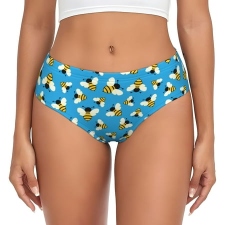 Womens Underwear - Flying Bees No Show Seamless Underwear for Women  Kawaii Soft Stretch Women s Panties  Hipster Ladies Panties Bikini Underwear Briefs