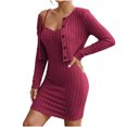 thumbnail image 2 of Maqroz Womens Two Piece Dress Sets Ribbed Knit Button Down Cardigan Sweaters Spaghetti Strap Mini Dresses Bodycon Outfits Casual Y2K Streetwear, 2 of 9