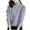 Gray, variant on WRKEKC Women's Plain Raglan High Neck Knit Pullover Sweater Long Sleeve Casual Thick Warm Oversized Tops Winter Womens Sweater