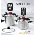 thumbnail image 4 of Koch Systeme CS Stainless Steel Pressure Cooker 8.5 Quart, 3-in-1 Olla de Presion, Easy One-Hand Lock, 18/10 Stainless Steel, Stovetop Presssure Cooker, Induction Compatible, with Glass Lid & Steamer, 4 of 11