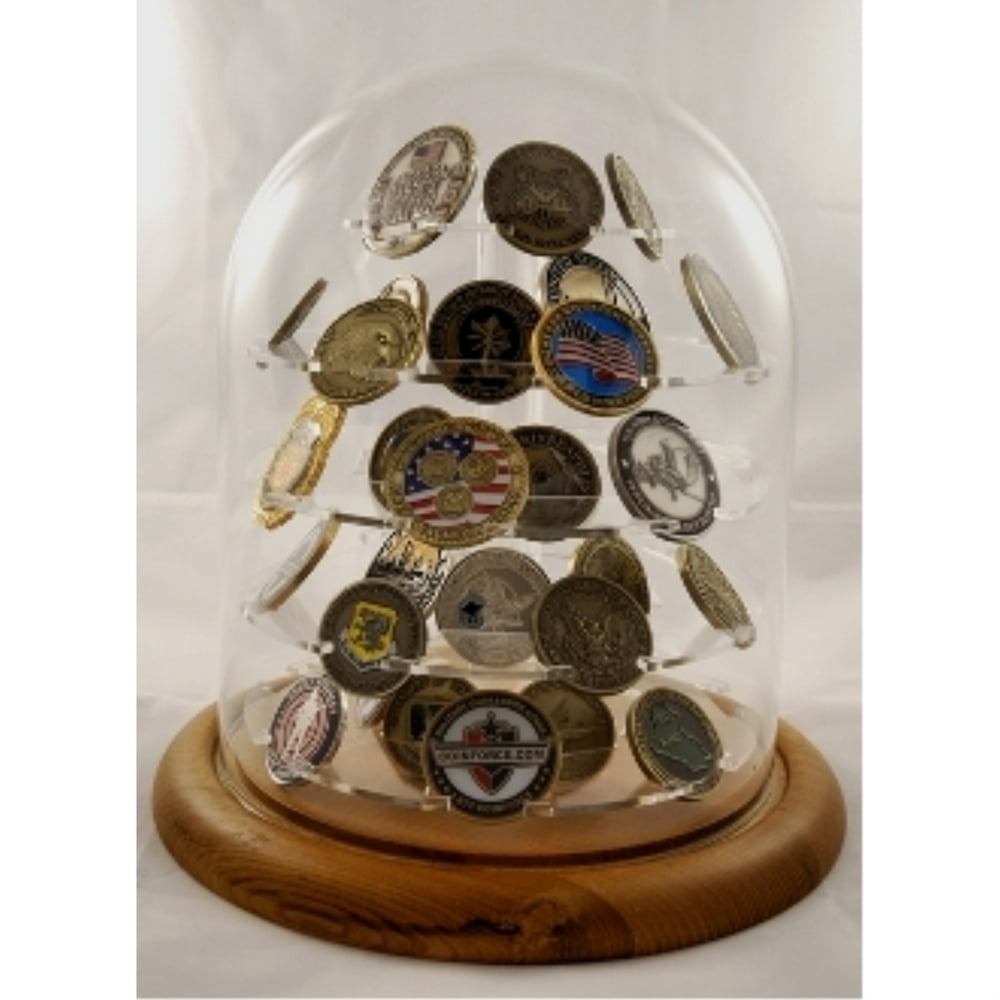 challenge coin holder, Large Glass Dome Coin Display 76 Coins Walmart