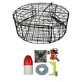 thumbnail image 1 of Vinyl Coated Round Crab Trap (5/16" X 100' Lead Rope and 5"X11" Red/White Float Combo), 1 of 1