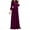 Purple, variant on Plus Size Dress for Women Women Summer Party Dress Lantern Sleeve Solid Long Dresses with Belt Wine 12(XXL)