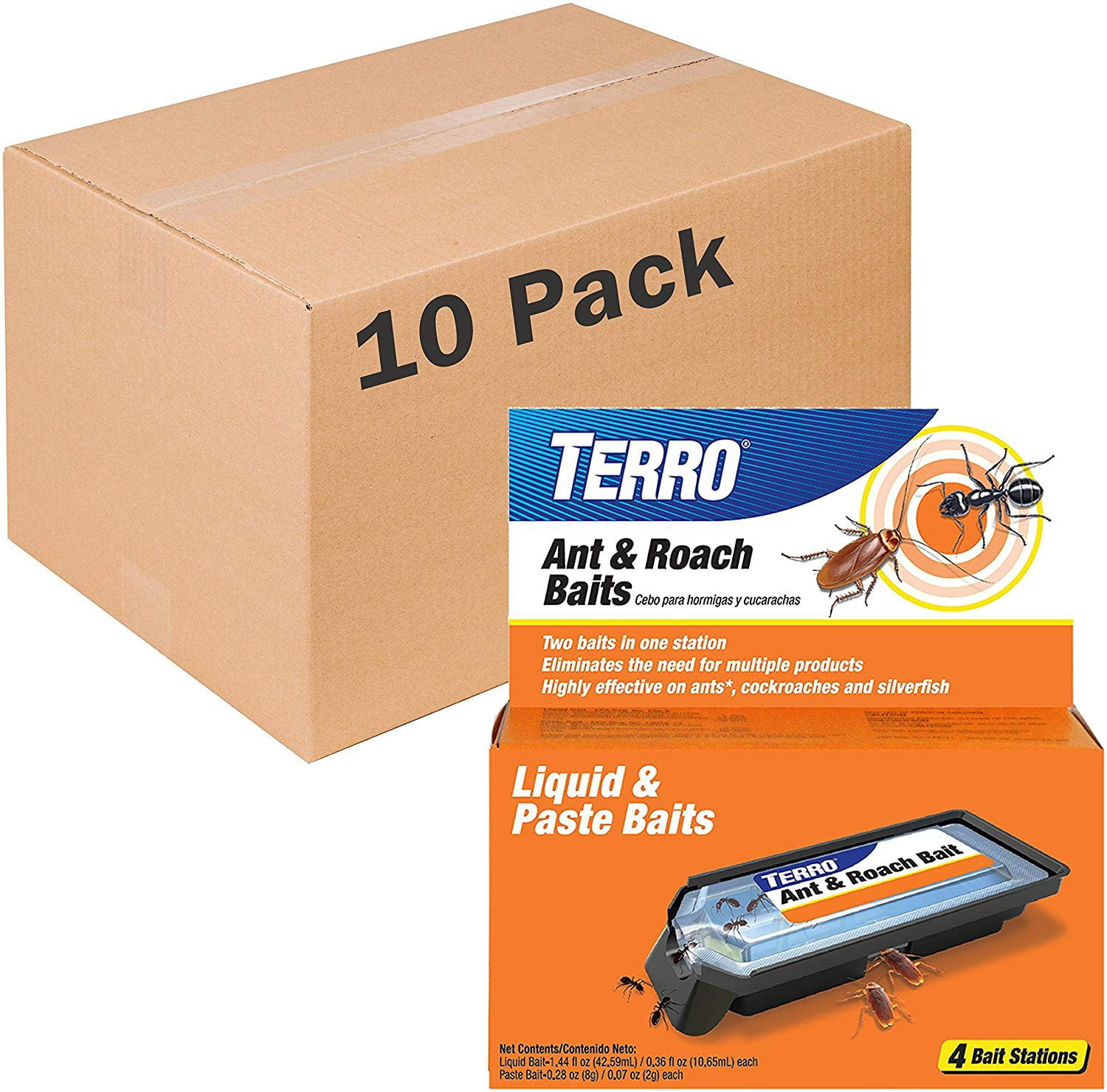 Terro T360 Ant & Roach Baits, 10 Pack, Black 