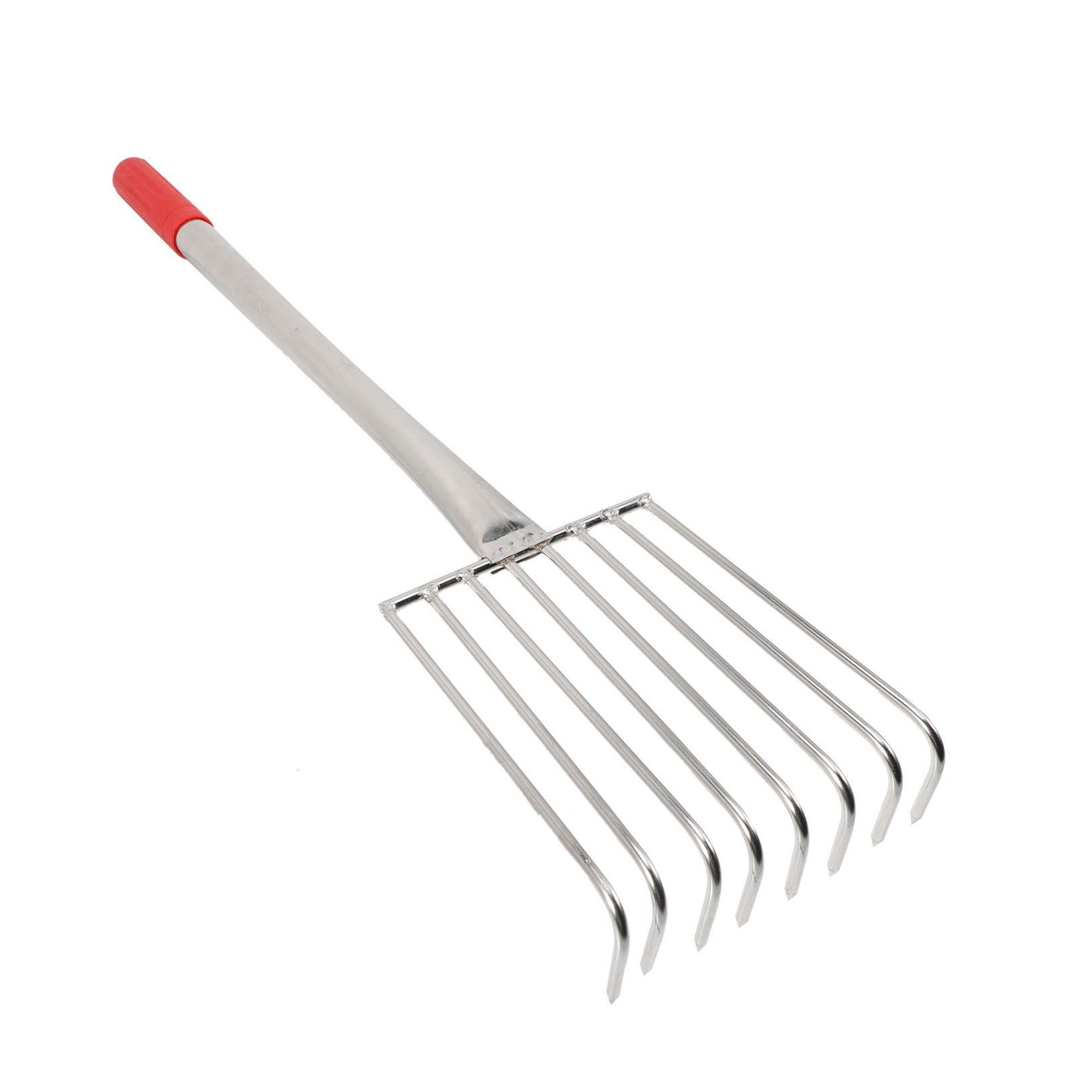 LULULION Ergonomic Hand Tool Stainless Steel Rake for Outdoor Digging and Lawn Cleaning