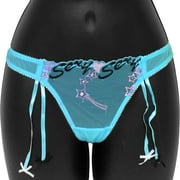 Sexy Sadie Bow Ties Thong Large Blue