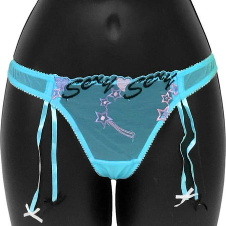 Sexy Sadie Bow Ties Thong Large Blue