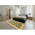 thumbnail image 4 of Ahgly Company Indoor Round Abstract Chrome Gold Yellow Oriental Area Rugs, 8' Round, 4 of 6
