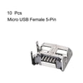 thumbnail image 2 of Unique Bargains 10PCS Micro USB Female Socket Connector Jack Port, 5-Pin DIP 180 Degree Repair Replacement Adapter, 2 of 3