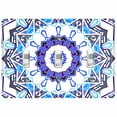 thumbnail image 1 of Metal Light Switch Plate Cover Mandala Blue White Ice Flower Tile Pattern MDL054, 1 of 13