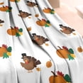 thumbnail image 3 of Happy Thanksgiving Turkey Fall Pumpkin Blanket,Comfortable Soft Lamb Wool Throw Blanket,All Season,Warm Lightweight Blankets for Sofa Bed Couch Living Room Chair,40"x50", 3 of 4