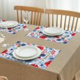 thumbnail image 3 of Pioneer Flower Floral Print Pattern Summer Placemats Table Placemats Set Of 4-Linen Kitchen Washable Placemats Table Mats 12x18 Inch Non-Slip Heat Resistant, 3 of 5