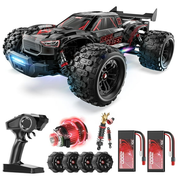 DEERC 1/14 Fast Brushless RC Car for Adults, Max 46  mph Off-Road Truck, 4WD Waterproof RC, High Speed Remote Control Car, 2 * 3S Lipo , All Terrain RC Truggy for Snow, Sand & Mud