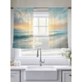 thumbnail image 5 of Beach Sunrise Sheer Curtains 45 Inch Long 2 Panels, Ocean Sky Sea Water Wave Light Filtering Rod Pocket Curtains, Sheer Voile Drapes for Living Room Bedroom, 52"x45", 5 of 8
