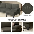 thumbnail image 5 of Villeston U-shaped Sectional Sofa 110" Fabric Couch with Dual Chaise Lounges for Living Room,Brown, 5 of 6