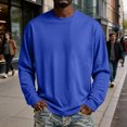 thumbnail image 3 of IAJDKMEK Long Sleeve Shirts for Men - Stretch Fit Round Neck Soft Tee Shirts, Lightweight Breathable Comfortable Tops for Daily Wear, Work, Office, and Weekend,Dark Blue XL, 3 of 7