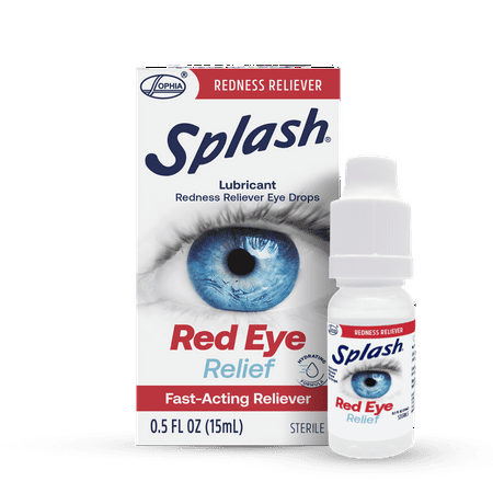 Splash Redness Reliever Drops for Fast-Acting Brighter Eyes Hydrating Formula, Daily Use 0.5 fl oz