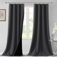 thumbnail image 1 of Cortinas 100 % opacas para dormitorio, cortinas y cortinas con aislamiento térmico, cortinas opacas de 84 pulgadas de largo con barra de bolsillo para sala de estar con forro negro, juego de 2 paneles, gris salvia claro, 52 pulgadas de ancho x 108 pulgadas de largo, 1 of 5