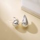 thumbnail image 3 of Pendientes de aro de oro grueso para mujer, aros abiertos huecos con forma de gota de agua, pendientes hipoalergénicos chapados en oro, joyería de moda para mujeres y niñas, plata, 3 of 6