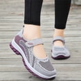 thumbnail image 5 of Women's Breathable Mesh Walking Shoes Adjustable Hook and Loop Strap Non Slip Lightweight Casual Comfort Sneakers 41, 5 of 6