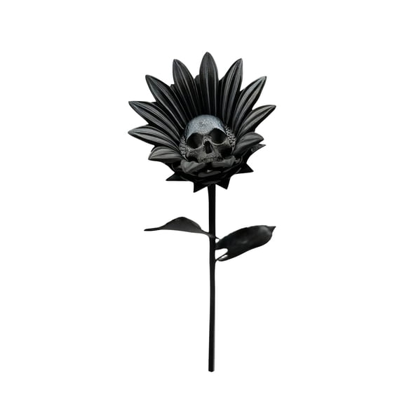 Sunflower Skulls Flower Decoration Halloween Decoration Plant Statue, Real Touch Long Stem Bouquets for Home Wedding Party Decor