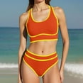 thumbnail image 2 of UTSJKR Womens 2 Piece Swimsuits High Waisted Bikini Set Tank Top Tankini Tops with Swim Bottoms Beach Resort Wear Orange XL, 2 of 6