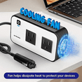 thumbnail image 4 of 200W Car Power Inverter, DC 12V to 110V AC Car Plug Adapter Socket with USB Fast Charger 2.4A USB/Laptop Car Charger, 4 of 6