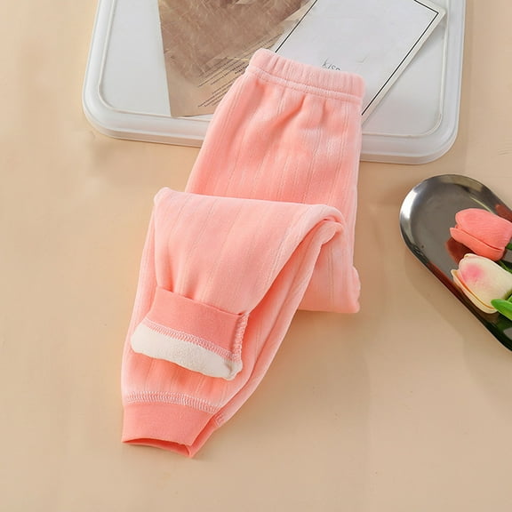 Kids Fleece Jogger Sweatpants Girls Boys Casual Elastic Waist Jogging Bottoms Thermal Warm School Sports Drawstring Trousers Active Tracksuit Pants Pink 6-7 Years