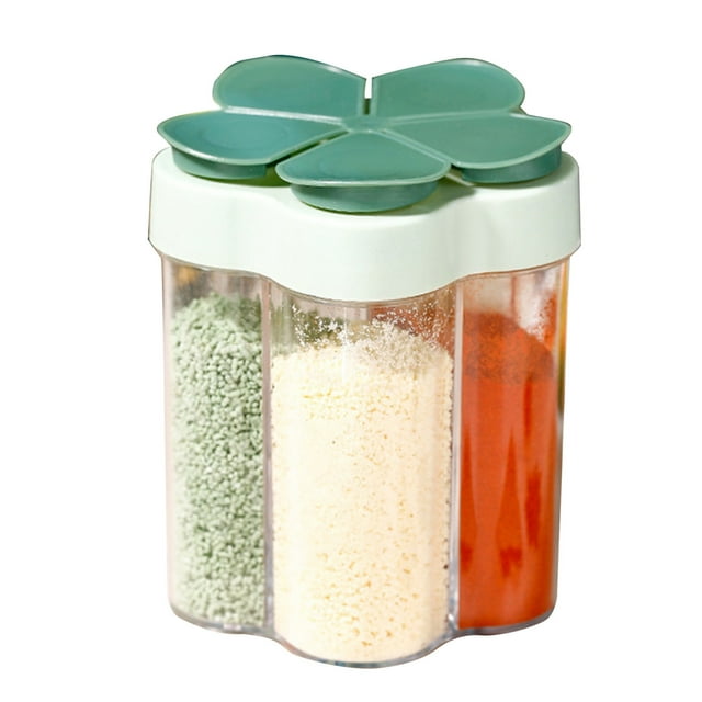 Frasco sazonador cinco en uno: con etiqueta, sellado, tapa abatible, para especias de cocina/barbacoa