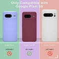 thumbnail image 3 of KOMI for Google Pixel 8a Case, Silicone Phone Case with 1 Screen Protector, Soft Anti-Scratch Microfiber Lining, Full Body Shockproof Slim Cover Support Wireless Charging, Wine Red, 3 of 5