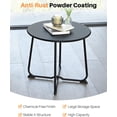 thumbnail image 6 of 3 Pieces Outdoor Conversation Set, Metal Patio Bistro Set with 2 Outdoor Rocking Chairs and Side Table, Patio Furniture Set with Cushions for Apartment, Porch, Balcony, Poolside, Off-White, 6 of 9