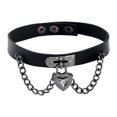 thumbnail image 3 of Uds collar de Halloween gargantilla gótica de cuero conjunto Punk cadena clavícula gargantilla de cuero negro Sexy JFHHH pequeña, 3 of 5