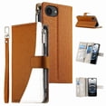 thumbnail image 1 of Funda cartera GANGXUN para iPhone 16e , cuero PU con tarjetero, cremallera, correa de mano, soporte y protección 986°, 1 of 6