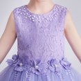 thumbnail image 3 of Robe de Demoiselle d'Honneur pour Fille Fleur Rose Poudré Ceinturée Mariage Fête Sans Manches Robes de Fête, 3 of 4