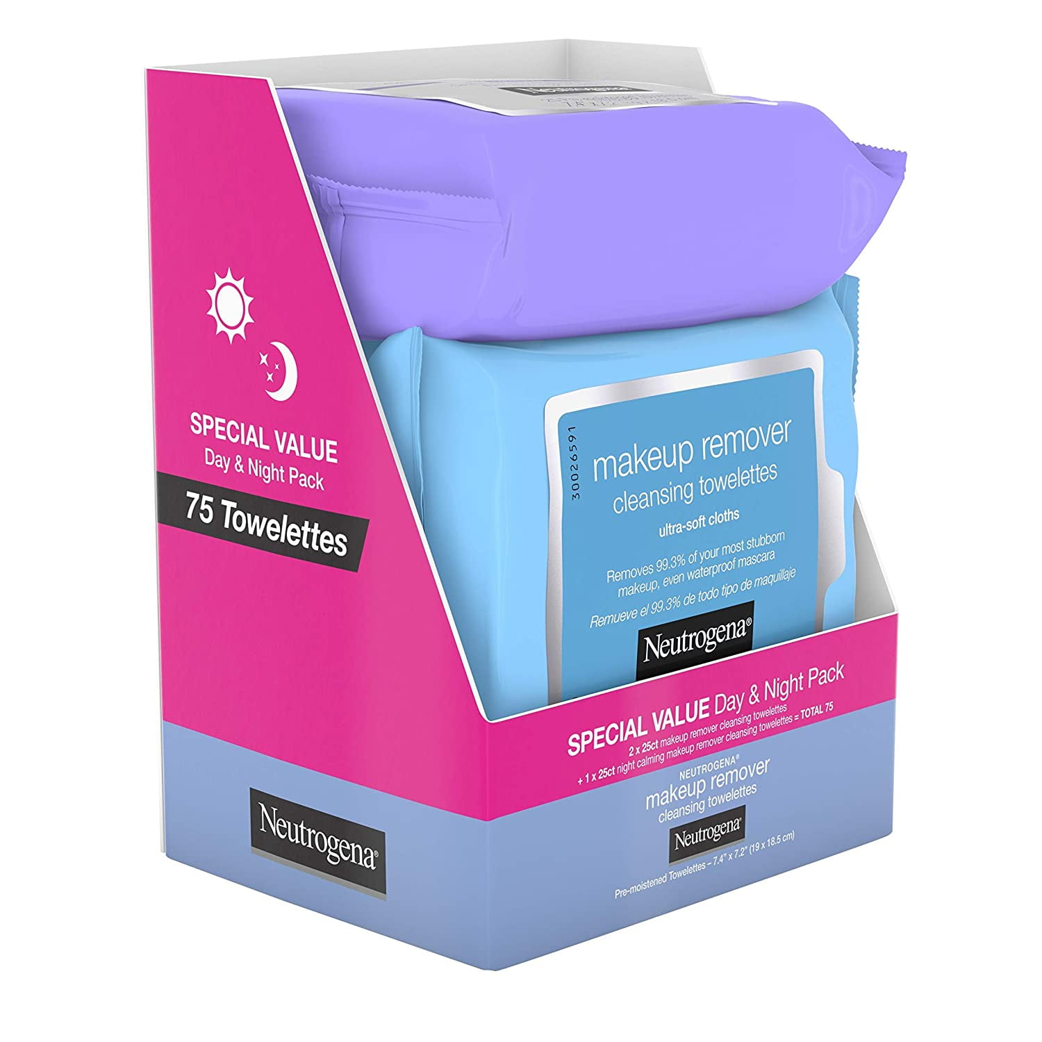 Neutrogena Day & Night Wipes with Makeup Remover Face Cleansing