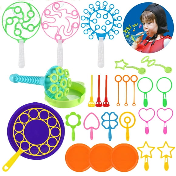 28PCS Kids Bubble Wand Toy Set Funny Bubble Maker Bubble Stick with Bubble Tray