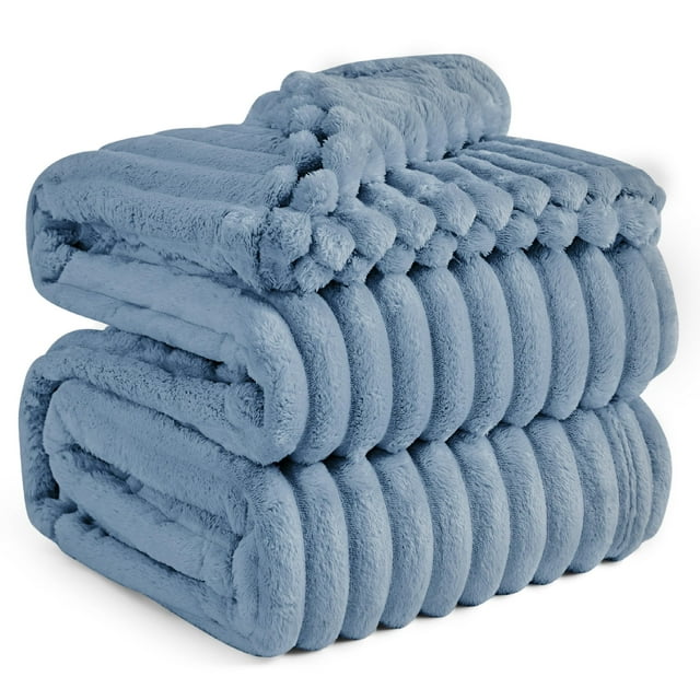 Manta Bedsure GentleSoft, forro polar de franela completa, 210 x 230 cm, azul
