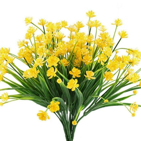 4pcs Artificial Daffodils Flowers Greenery Shrubs Plants Plastic Bushes Hanging Planter Wedding