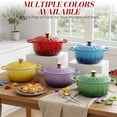 thumbnail image 3 of Ktaxon 5QT Enameled Cast Iron Dutch Oven with Upgraded Textured Handles, Petal-Shaped Design, Induction Compatible, Oven Safe to 500°F, Cherry Red, 3 of 12
