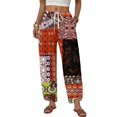 thumbnail image 2 of Wide Leg Pants Woman Flowy Palazzo Drawstring Elastic Waist Trousers with Pockets Casual Lounge, M, 2 of 5