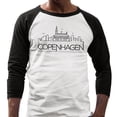 thumbnail image 2 of Skyline Copenhagen Denmark Three-Quarter Raglan Sleeve Baseball Shirt Unisex X-Large White/Black, 2 of 5