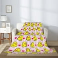thumbnail image 5 of Throw Blanket for Couch Sofa and Bed, Ducks And Pink Heart Super Soft Plush Throw Blanket, Fuzzy Cuteness Comfy Warm Washable Flannel Blanket & Throws for All Season 50"x40", 5 of 7