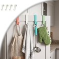 thumbnail image 3 of Over Cabinet Door Hooks, 4 Pack Heavy Duty Metal J-Hooks for Kitchen, Bathroom, Laundry Room, Cabinet Hooks for Hanging, Hold Up to 7 lbs, Space-Saving Organizer, 3 of 5