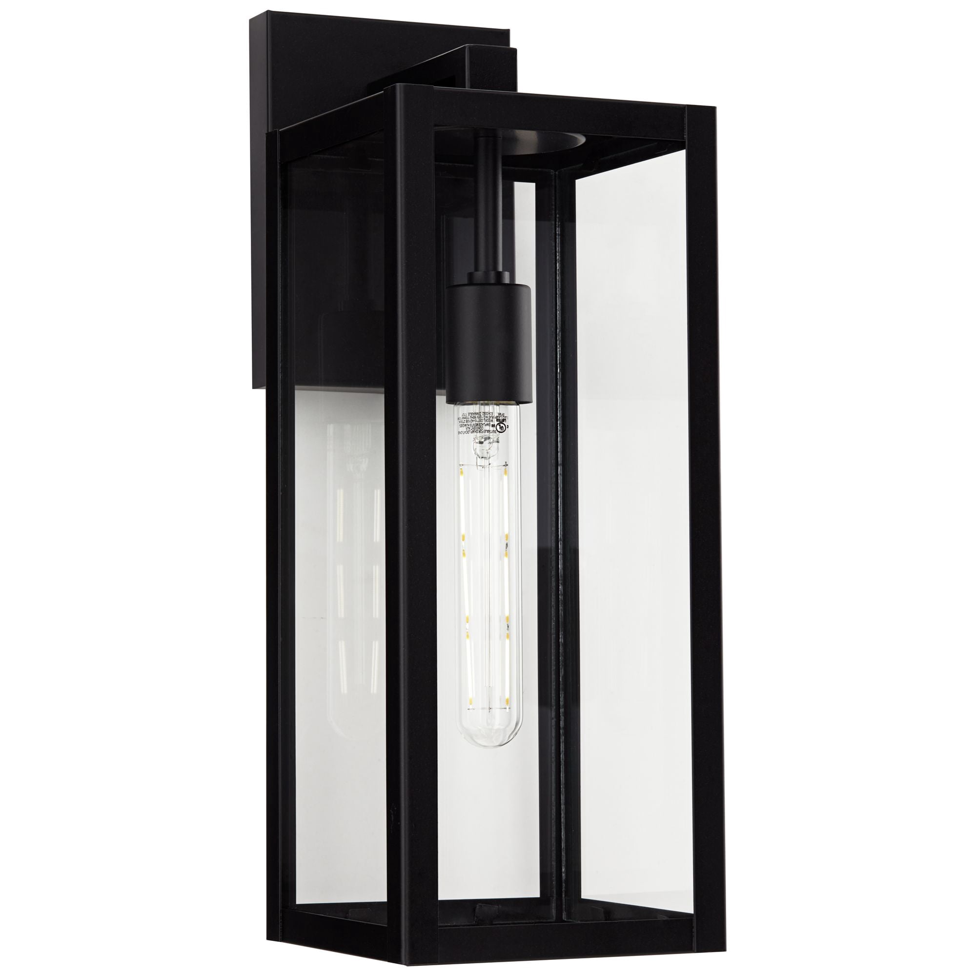 John Timberland Titan Modern Outdoor Wall Light Fixture Mystic Black 17" Clear Glass for Post Exterior Barn Deck House Porch Yard Patio Home Outside