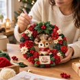thumbnail image 3 of 3D Fabric Poke Wreath DIY Kit, Reindeer Wreath Making Kit for Beginner Crafters with Clear Guide, Easy Punch Needle Project for Holiday Craft Night and Handmade Gifting, 3 of 7